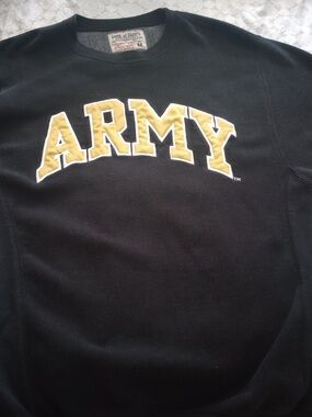 Black 'ARMY' Crewneck Sweatshirt with Gold Lettering